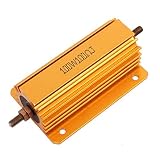 uxcell　アルミクラッド抵抗　100W　100オーム　アキシャルリード　金色トーン　ヒートシンク