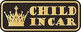 【3M　1080-CF12使用】CHILD IN CARマグネット　カーボンタイプ　(ゴールド)