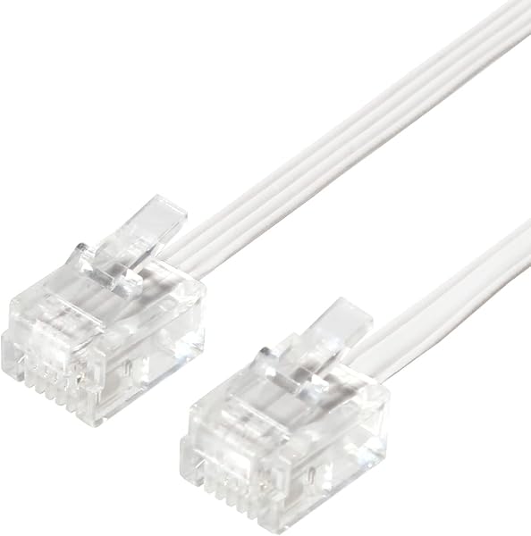 Taro’s TARO'S Modular Cable 10m Phone Line/Telephone Cord Flat 6 Pole 4 Core White Eco Simple Package CMJ-F10WH - 1
