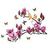 DealMuxキワタの花柄自己接着リムーバブルウォールステッカーペーパー壁画飾り