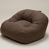 あぐらジェニックなおしゃれソファー 一人掛け クッション Maphie 日本製 座椅子 (エレガンス生地：ブラウン)