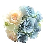 (ラボーグ)La Vogue ウェディング ブーケ バラ 造花 花束 結婚式 花嫁 パーティー フラワーガール ローズ インテリア デコレーション飾り 贈り物 ブルー