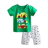 【SEBLES】ベビー 赤ちゃん 半袖 ラウンドネック シャツ Tシャツ 短パン 半ズボン パンツ 無地 プリント 肩ボタン スター 上下 セット 初夏 夏 薄手 0歳 1歳 2歳(タイプD,110c