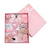 ベビー　子供用　ヘアバンド　ヘアピンアクセサリー　9/10点セット　可愛い　カラフル　リボン　髪飾り　新生児　赤ちゃん　内祝い　お宮参り　誕生日　子供の日　記念撮影　プレゼント (ピンク)