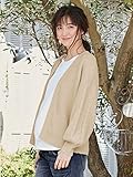 Angeliebe エンジェリーベ マタニティ ケーブル ボリューム スリーブ ショート カーディガン 妊婦服 産前 産後 フリー ベージュ 22278 22278300