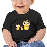 1つの2 1幼児新生児ベビー可愛いフクロウ半袖Tシャツ6 – 24か月で5色 12 Months ブラック