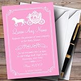 ピンクHorse Carriage Princess Invitationsベビーシャワー招待状 200 Invitations