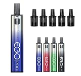 ジョイテック eGo Pod【AST Version】＋交換用 カートリッジ【1箱5個入AST1.0Ω】セット 電子タバコ 本体 スターターキット VAPE ベイプ (マットブラック)