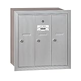 Salsbury Industries 3503ARU Recessed Mounted Vertical Mailbox with 3 Doors and USPS Access, Aluminum