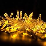 Jimeng　20m200球　ソーラー式LEDストリング　デコレーションフェアリーライト　イルミネーション (ウォームホワイト)