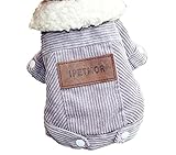 あったか ボーダーベア天 つなぎ 犬の服 ドッグウエア カバーオール オールインワン ロンパース ダックス チワワ トイプードル パグ 小型犬 ペット服 冬服 ベスト アウター コート (XS, グレ