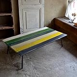 Takatatsu&amp;Co.(有)高松辰雄商店 un roche アン ロシェ 135 ローテーブル 幅135cm×奥行70cm×高さ36cm フレンチテイスト アンティークカラー （グリーン系）国産 日本産 タカタツ