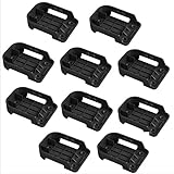 Akkopower バッテリー ホルダー 【10 PCS】マキタ 18V 適合 マキタ 14.4V バッテリー バッテリー 収納 バッテリー アクセサリー 固定ネジ付き ベルト通し 高所作業用 マキタ 18V バッテリー収納アクセサリー 【10 PCS】【バッテリー別売】ブラック
