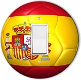 Rikki Knight RND-LSPROCK-67 Spain Team World Cup Flag Soccer Ball Football Round Single Rocker Light