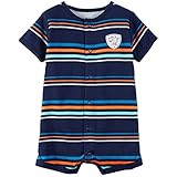 カーターズ（Carter's）男の子用紺マルチボーダーI'm a WILD ONEお出かけ用半袖クリーパー (24months(83-88cm)) [並行輸入品]