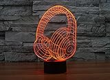 jcdlits @アクリル7色変更ヘッドセットLED Nightlights 3dホーム装飾ライトLEDデスクテーブルランプUSB 5 Vランプの夜ランプ
