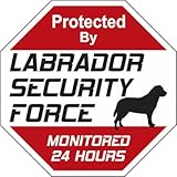 LABRADOR SECURITY FORCE サインボード：ラブラドール ２４時間監視中 セキュリティ 英語 看板 MADE IN U.S.A [並行輸入品]