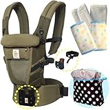 エルゴベビー アダプトクールエア ローデン 抱っこ紐 （ADAP クールメッシュ)【日本正規品2年間保証-SG認定付】ベビーウエストベルト＋パッド２個+収納ポーチ