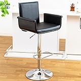 安らぎのある落ち着いた暮らしのパートナー 大人のカウンターチェアー 「イリア」 プライウッドを使った高級感あるバーチェア 美しい木製フォルム 肘置き 座面クッションタイプ ブラック色