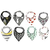 aibeartyバンダナDrool Bibs with Snaps for Boys | 4 -パック吸収性コットン| Uniqueベビーギフトセット ブルー 1