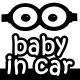 大人気！ミニオン　ベイビー イン カー ステッカーminion　baby in car /車用/シール/ Vinyl//ステッカー/mbic (黒)