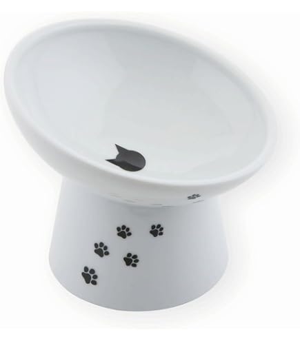 Amazon | 猫壱 ハッピーダイニング 猫用 脚付フードボウル プチ 猫柄