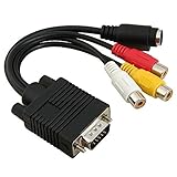 S-ビデオ 3 RCA AV アダプター変換ケーブルを VGA SVGA