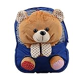 Tangda　子供用リュックサック　カバン　通学バック　深ブルー　クマ　ヌイグルミ　人気　キャラ動物