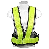 SK11 LED反射ベスト 紺メッシュ 反射材 作業着 黄色 SK-LED-N-ViY