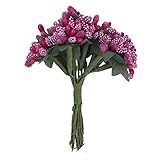 AIHOME 高品質 おしゃれ　きれい　手作り リーフをつける珠花 造花　本物そっくり ブーケ　インテリア 本物そっくり フラワーアレンジ　結婚式 お祝い 飾り ギフトなどにお勧め 12本セット