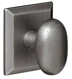 Baldwin 5442.452.FD Oval Full Dummy Knob with Squared Rose, Distressed Antique Nickel by Baldwin