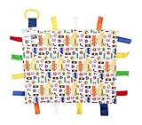 Sensory Baby Tag Blanket, Traffic, Signs, Automobiles Blanket 14x18 Lovey by Baby Jack & Co