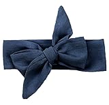 Nice Days（ナイス　ディズ） レトロ欧米風赤ちゃん　子供のヘアバンド　可愛い蝶結び　ヘアクリップ ヘアアクセサリー (ネービー)