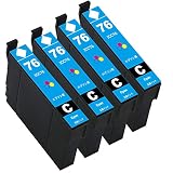 エプソン用 ICC76 ×4【シアン4本セット】互換インクカートリッジ(最新ICチップ/残量表示機能付き) 対応機種:PX-M5040C6 / PX-M5040C7 / PX-M5040F / PX-M5041C6 / PX-M5041C7 / PX-M5041F / PX-S5040 / PX-S5040C8