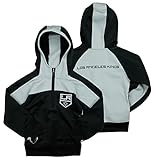 NHL Los Angeles Kings Big Girls Youth Active Half Zipプルオーバーパーカー – ブラック/グレー
