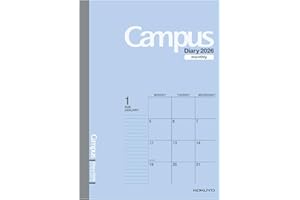 コクヨ 手帳 2026 キャンパスダイアリー マンスリー ブロック スタンダード A5 ブルー ニ-CMB-A5-26 2025年 12月始まり