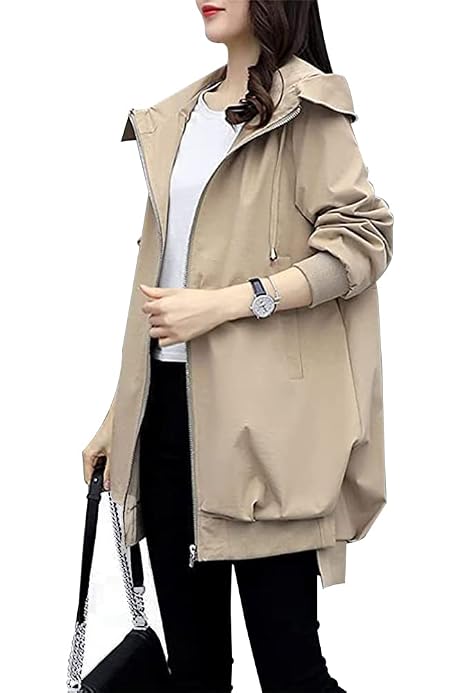 Amazon.co.jp: Moilyuko Mo07 Women's Mountain Hoodie, Trench Coat, Hooded,  Blouson, Long Coat, Plain, Lined, Lightweight, Breathable, Windproof,  Casual, Long Jacket, Spring, Autumn, Winter, Khaki : Clothing, Shoes u0026  Jewelry
