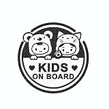 リタプロショップ® KIDS ON BOARD ステッカー チャイルドインカー キッズ 子供が乗っています 車用 かわいい 反射 シール デカール (ホワイト)