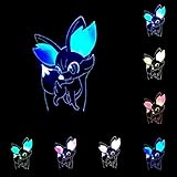 julitech 3d視覚クリエイティブLEDランプ3 W for Kids Night Lights Fox 7色タッチスイッチコントロールアートライト夜のライト赤ちゃん子供大人のベビー寝室子供部屋