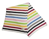 Gorgeous 100% Super Soft Organic Cotton Baby Pram/Crib Blanket or Shawl - Knitted Multi PRIMARY Stri