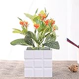 suyunyuan花人工フェイク鉢植えGreeneryプラスチック製半円型盆栽 One Size オレンジ 555586713323