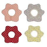 4枚セットベビービブ 食事用スタイ 綿 4層厚さ 便利360°回転可 防水 女の子 男の子 お洒落 出産祝い 保育園用 家用 (タイプ１)