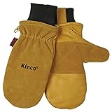 KINCO 901T-M Men's Pigskin Skin Gloves, Mittens, Heat Keep Thermal Lining, Draylon Thread, Medium, G