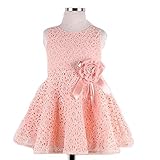 leewa Girls Oネックレース花柄子プリンセスパーティードレス カラー: ピンク