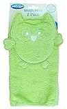 Baby Wash Mitts 9.5 x 5.5 - OWL (Lime) by playgro