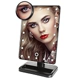 メイクアップミラーライト、Ablevelタッチスクリーン20 LED調光機能付きLighted Vanity Mirror with Removeable 10 x拡大鏡ミラー