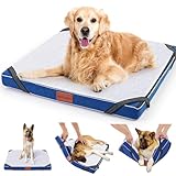 LOOBANI 犬 介護ベッド 床ずれ予防ベッド 防水 犬 ベッド 洗濯 丸洗い 防水 子犬 老犬 介護用グッズ 足腰の弱いペットに最適 （ダークグレー,60*60*5cm）