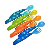 ヌーク NUK フォーク 4本 スプーン 4本 セット 安全な刃先が丸いフォーク イージーグリップの把手は小さな手にぴったり 小さなボウルは赤ちゃんのお口に簡単にフィット (フォーク4本+スプーン4本