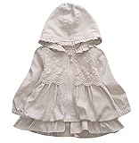 Plus Nao(プラスナオ) ウインドブレーカー バルーン フリル レース フード付き 女の子 女児 キッズ 子ども 幼児 長袖 かわいい キュート お ベージュ 6【85cm】