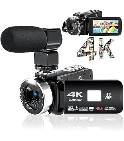 Amazon | ビデオカメラ 8K YouTubeカメラ6400万画素WIFI機能 vlogging